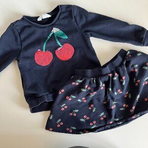 4T girl sweatshirt skirt set sequin sweatshirt